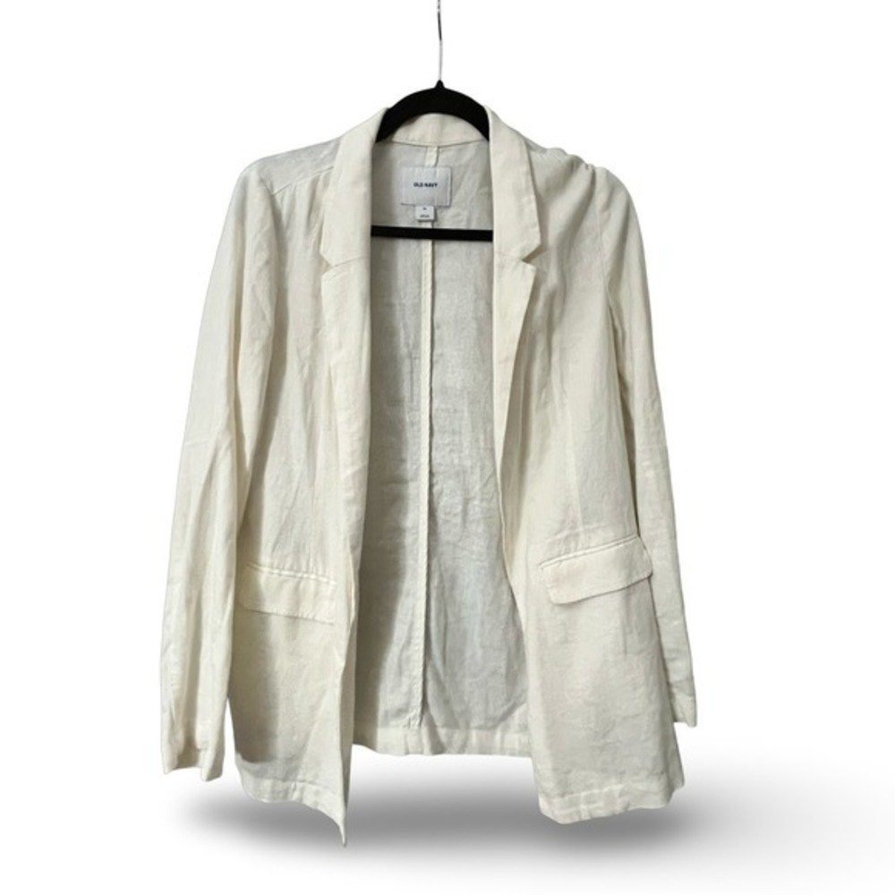 Old‎ Navy Linen Blend Blazer Casual Lightweight Jacket Cream XS